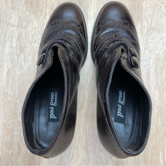 Paul Green Wing Tip Dark Brown Women’s Ankle Boots Size 5-6. Fit more like 6-6.5 - Picture 6 of 16